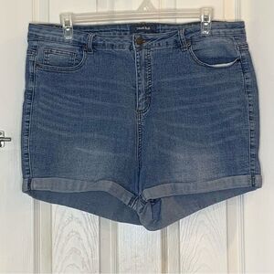 ModCloth Denim Shorts Rolled Cuff Size 18